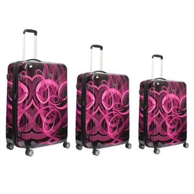 pink hardside luggage set