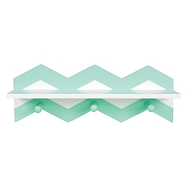 Trend Lab&reg; Chevron Wall Shelf in Mint/White. View a larger version of this product image.