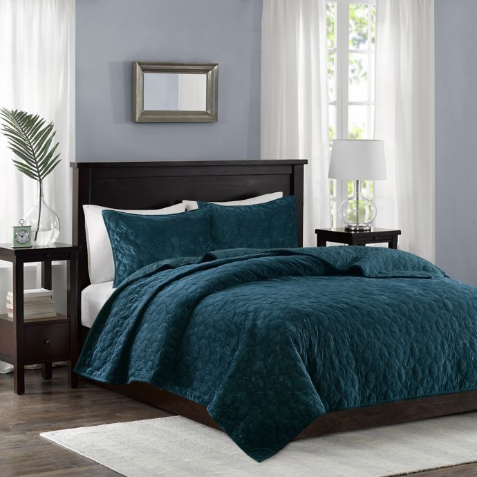 Madison Park Harper Velvet Reversible Coverlet Set Bed Bath Beyond