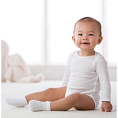 Gerber&reg; Size 0-3M 12-Pack Terry Socks in White. View a larger version of this product image.
