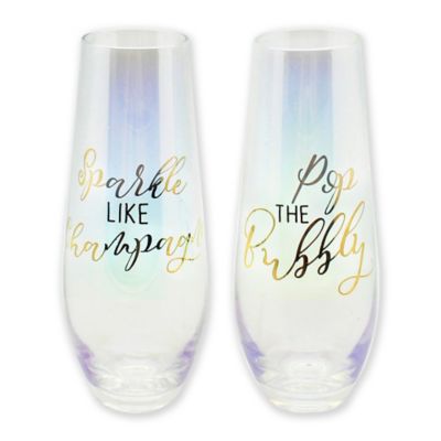 tall stemless champagne glasses