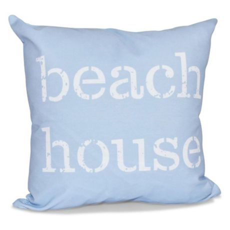 Beach House Word Print Square Throw Pillow Bed Bath Beyond