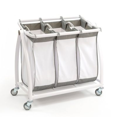 Bag Laundry Hamper Sorter Cart in White 