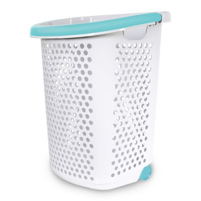 white slimline laundry basket