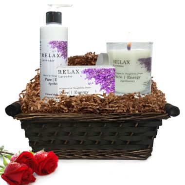 Pure Energy Apothecary Nourishing Balance Lavender Gift Set with Basket. View a larger version of this product image.