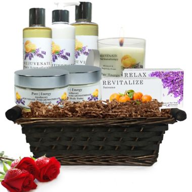 Pure Energy Apothecary Premium Spa ll Pure Aromatherapy Gift Set with Basket. View a larger version of this product image.