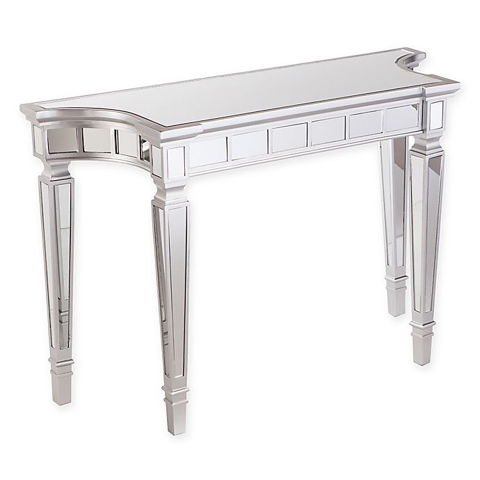 Southern Enterprises Glenview Glam, Mirrored Sofa Table In Silver