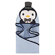 Hudson Baby&reg; Mr. Penguin Hooded Towel in Light Blue