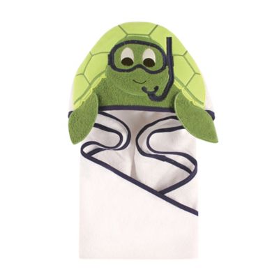 Hudson Baby&reg; Scuba Turtle Hooded Towel in Green