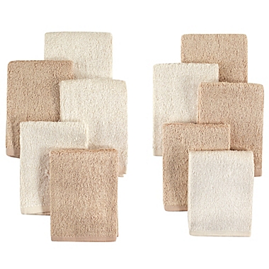 Little Treasures 10-Pack Luxurious Washcloths in Cream/Tan. View a larger version of this product image.