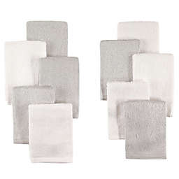 Little Treasures 10-Pack Luxurious Washcloths in Grey/White