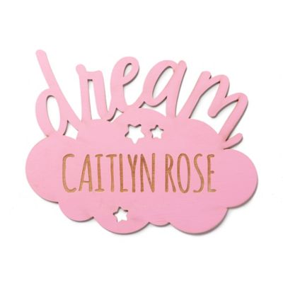 Dream Cloud Wood Plaque in Pink