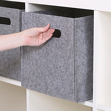 Sammy &  Lou Felt Storage Cube in Grey. View a larger version of this product image.