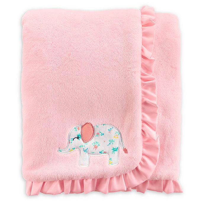 carter's® Floral Elephant Plush Blanket in Pink Bed Bath & Beyond