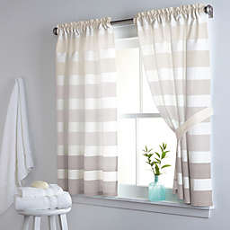 DKNY Highline Stripe 38-Inch x 45-Inch Cotton Window Curtain Panel Pair in Taupe