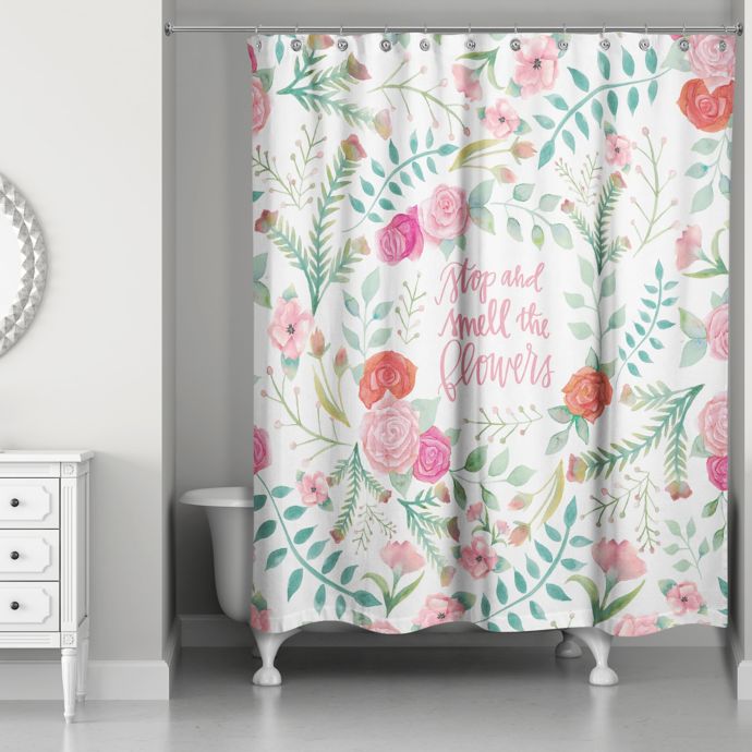Designs Direct 71 Inch X 74 Inch Smell The Flowers Shower Curtain