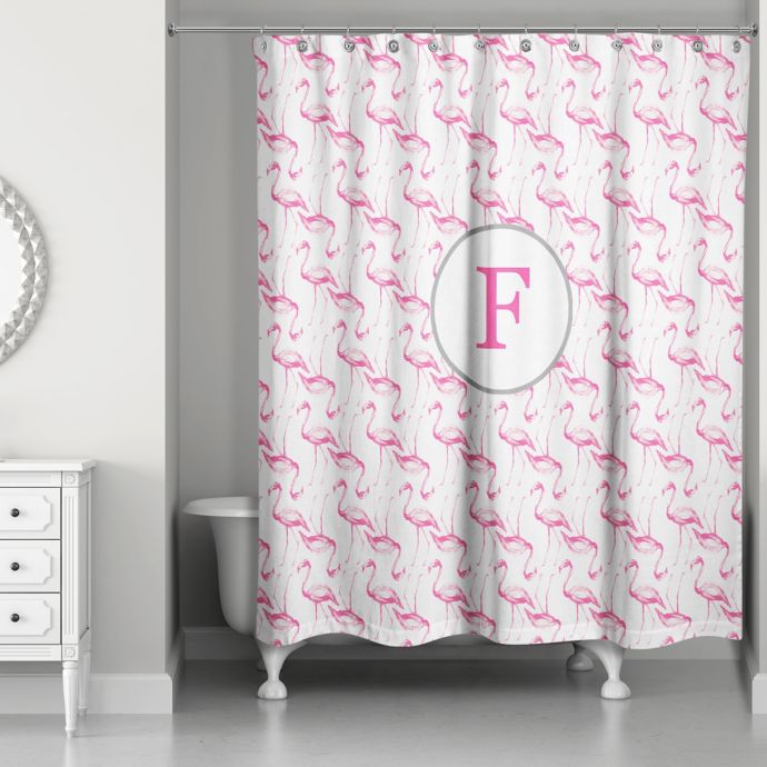 Designs Direct 71Inch x 74Inch Flamingo Squad Shower Curtain in Pink
