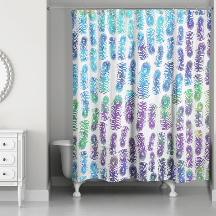 Designs Direct 71 Inch X 74 Inch Peacock Rainbows Shower Curtain