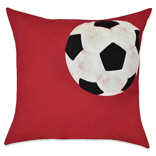 Alternate image 1 for E by Design Soccer Ball Geometric Throw Pillow in Red