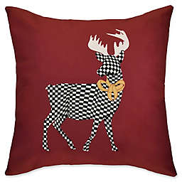 E by Design Merry Deer Square Throw Pillow
