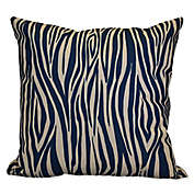 E by Design Wood Stripe Geometric Throw Pillow in Navy