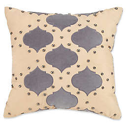 Jessica Simpson Puebla Studded Square Throw Pillow in Natural/Grey