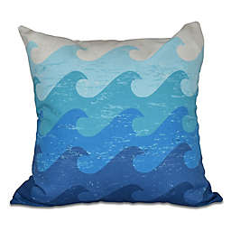 E by Design Deep Sea Geometric Print Square Throw Pillow