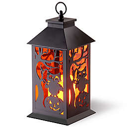 National Tree Company® LED Owl and Pumpkin Lantern in Black