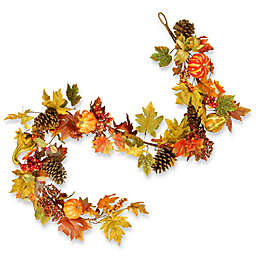 National Tree Company® 72-Inch Decorated Maple Leaf Garland in Orange