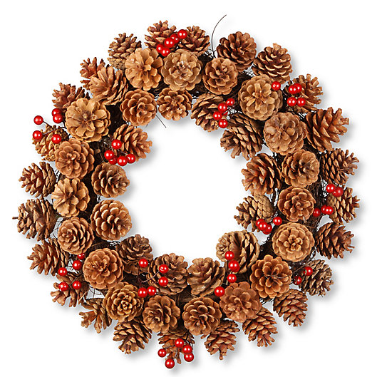 Alternate image 1 for National Tree 20-Inch Pinecone Wreath in Brown