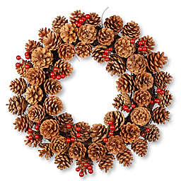 National Tree 20-Inch Pinecone Wreath in Brown