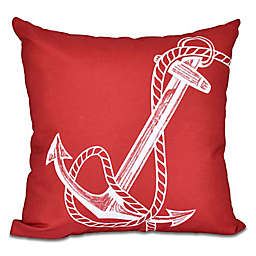 Anchor Square Throw Pillow in Red