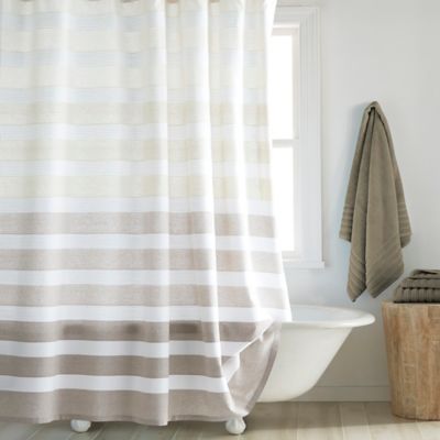 DKNY Highline Stripe 72-Inch x 72-Inch Shower Curtain in Taupe