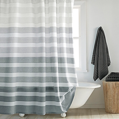 DKNY Highline Stripe 72-Inch x 72-Inch Shower Curtain in Grey. View a larger version of this product image.