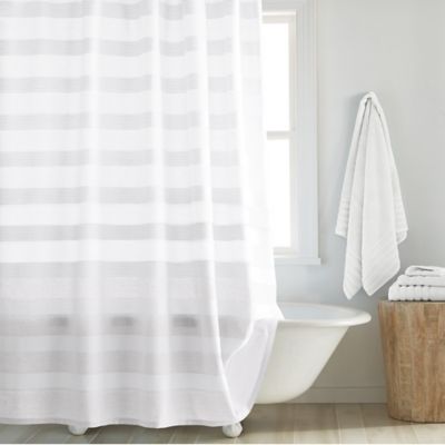 Blue And White Striped Shower Curtain, 72 X 78 Blue Shower Curtain
