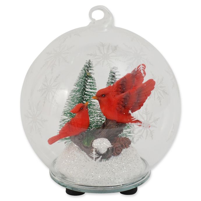 Glass Globe LED Lighted Cardinal Ornament in Red | Bed Bath and Beyond ...