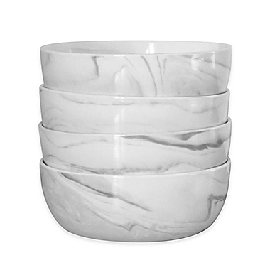 Artisanal Kitchen Supply&reg; Coupe Marbleized Cereal Bowls in Grey (Set of 4). View a larger version of this product image.