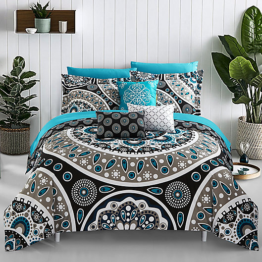 Alternate image 1 for Chic Home Bryton 10-Piece Reversible Queen Comforter Set in Black