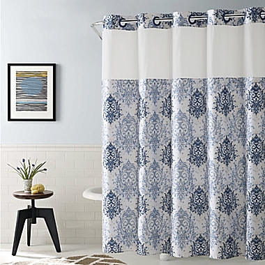 Hookless&reg; Ikat 71-Inch x 74-Inch Shower Curtain in Estate Blue. View a larger version of this product image.