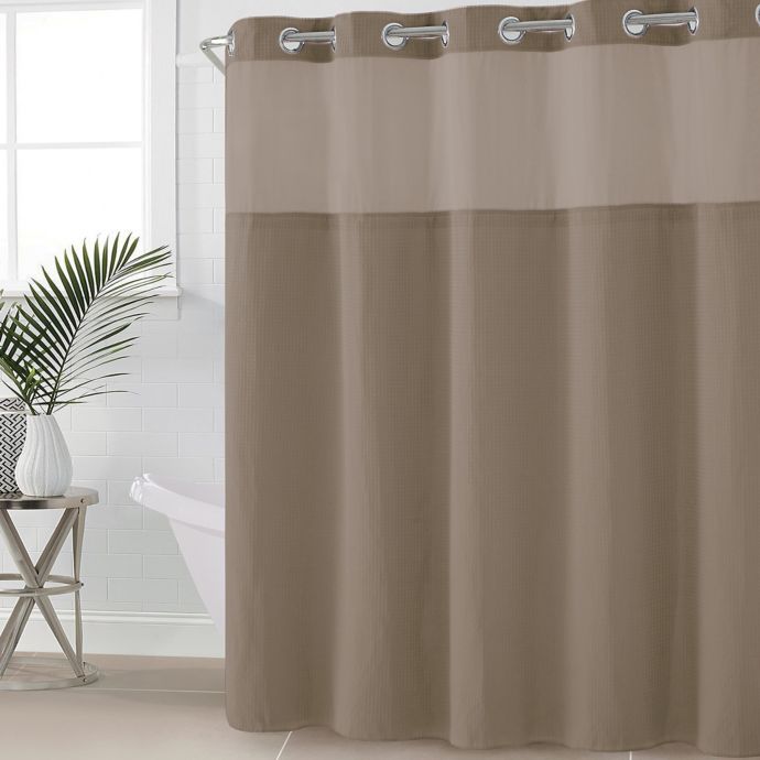 hookless waffle shower curtain