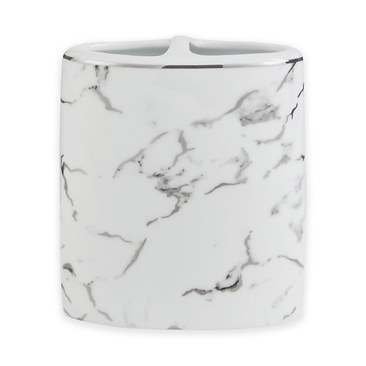 Alternate image 1 for Marble Toothbrush Holder in Silver