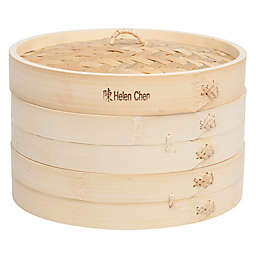 Helen's Asian Kitchen® Bamboo Steamer with Lid (Set of 3)