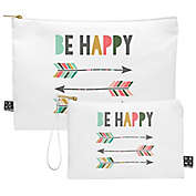 Deny Designs Chelcey Tate Be Happy Pouch in White