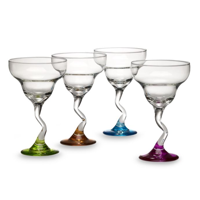 Libbey® Margarita Glasses with Assorted Color ZStems (Set of 4) Bed