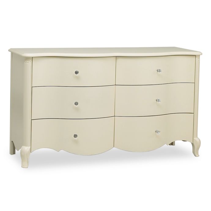 Suite Bebe Julia 6 Drawer Double Dresser In White Linen Bed Bath