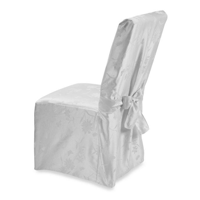 Spring Meadow Damask Dining Room Chair Cover - White | Bed ...