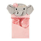Alternate image 0 for Little Treasures Blossom Elephant Hooded Towel in Pink/Grey