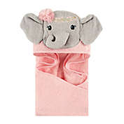 Little Treasures Blossom Elephant Hooded Towel in Pink/Grey