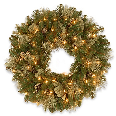 National Tree Company Pre-Lit 24-Inch Carolina Pine Wreath. View a larger version of this product image.