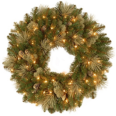 National Tree Company Pre-Lit LED Carolina Pine Wreath. View a larger version of this product image.